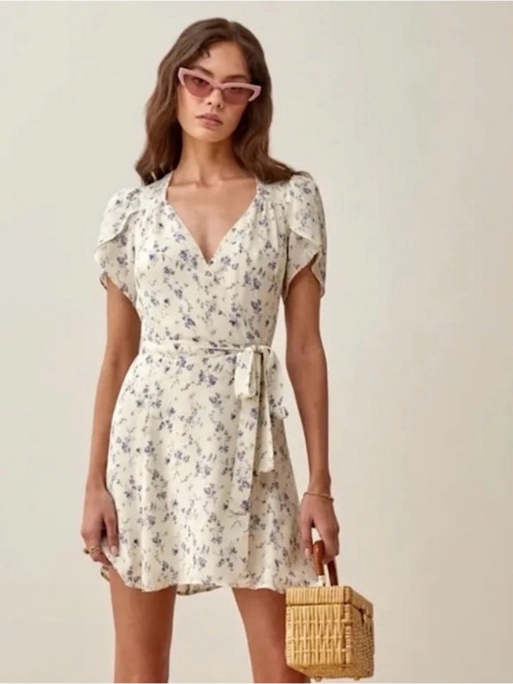 Reformation Floral Wrap Mini Dress | Size 2